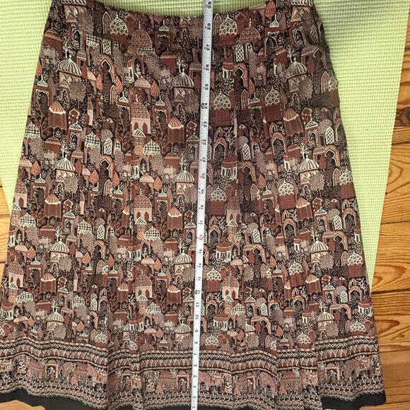 Vintage Architectural Print Pleated Skirt - Picture 4 of 4